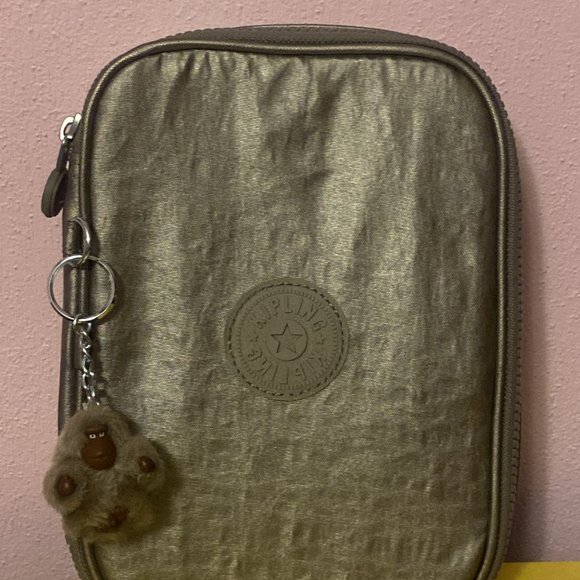 Kipling Pencil Pens Case Accessory Silver Shimmer Nylon - Picture 6 of 6